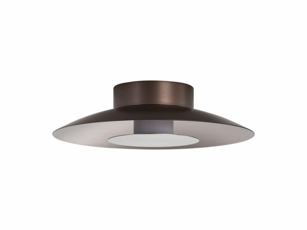 Luma LED Flush Mount - 12" in Coffee Silver with Sand Nickel Shade